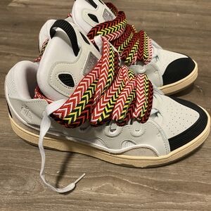 Lanvin White Sneakers with Multicolor Laces